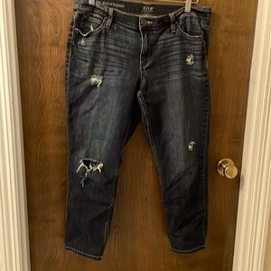 Ana Boyfriend skinny Jean straight leg distressed by manufacturer.
